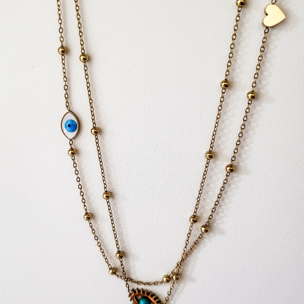 Gold Evil Eye Necklace - Picture 6 of 7